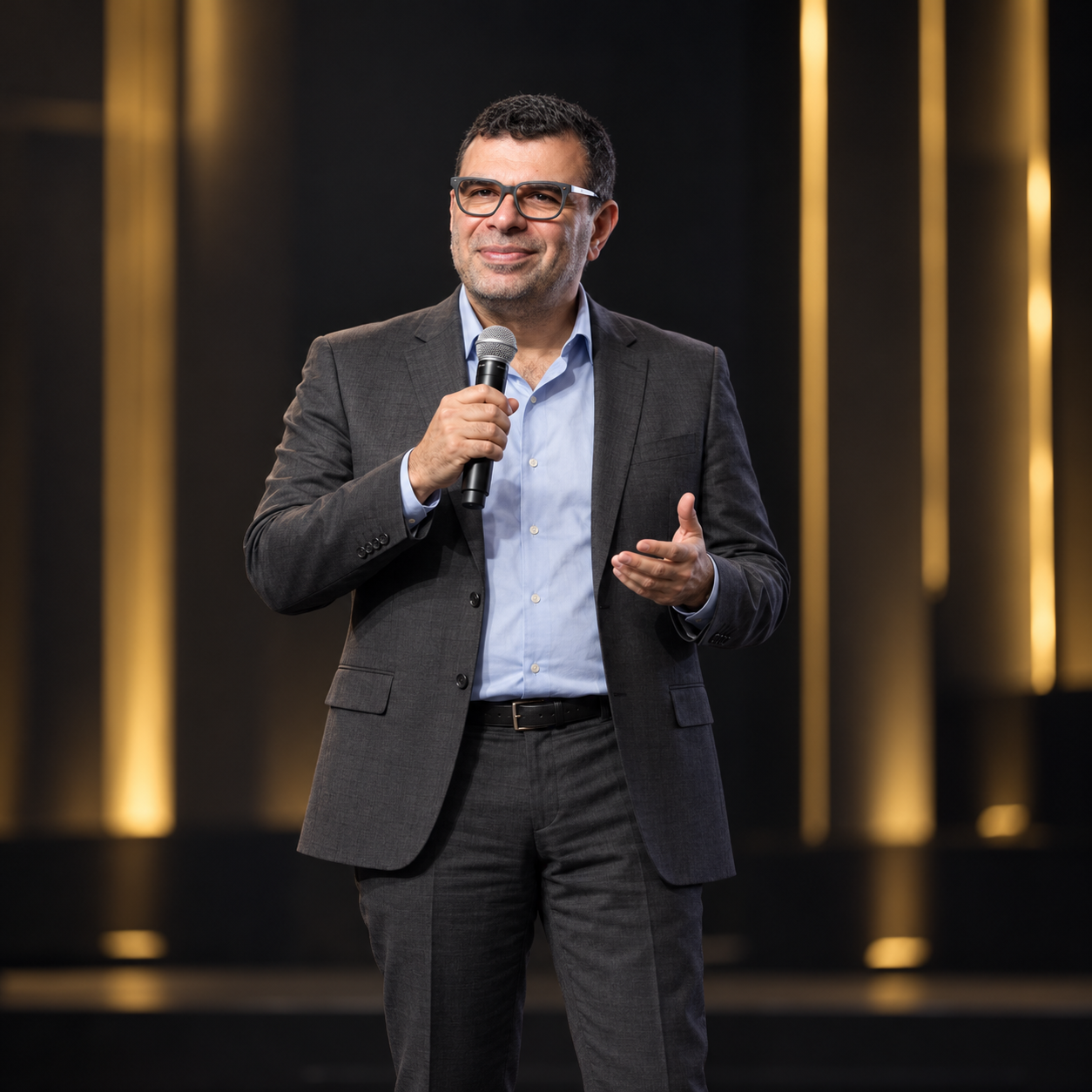 مشهد تصوّري مولّد لمدحت ياسين على المسرح